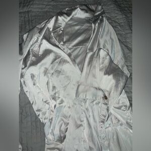 Fashionnova White Satin Mini Dress